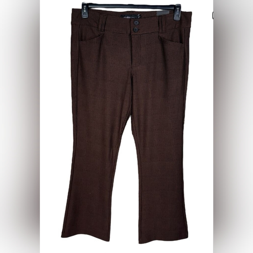 Studio by Torrid SZ 18 Luxe Ponte Trouser Slim Boot Pants Plaid Stretch Zip-Fly